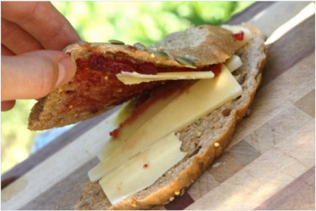 cheese and jam sandwich photo