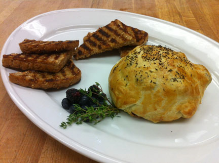 whole wheat bread with baked brie appetizer photo