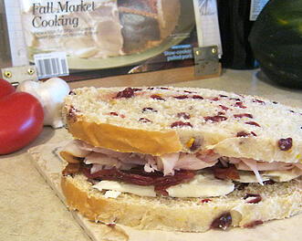 Sandwich with cranberry orange Great Harvest bread photo