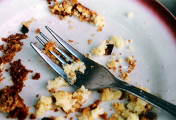 bread crumbs on plate photo