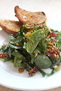 whole wheat bread and salad photo