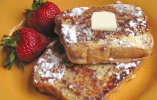 Recipe for French Toast from Great Harvest Cinnamon Chip Bread