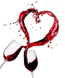 red wine heart