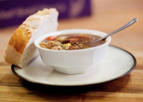 bread and soup photo