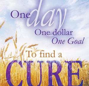 One day, One dollar, One Goal to find a Cure graphic