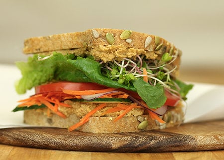 Veggie Hummus whole grain sandwich